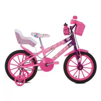 Cadeirinha Boneca Alive Bicicleta Traseira Baby Rosa Estrela