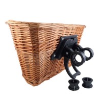 Cesta Cestinha Bicicleta Vime C/ Suporte Retrô Vintage Palha