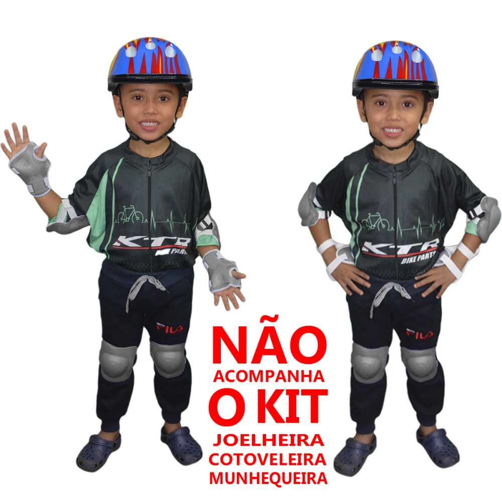 Capacete Ciclismo Infantil Kids HY-148 New Flame Verm/Am/Az Capacete Ciclismo Infantil Kids HY-148 New Flame Verm/Am/Az