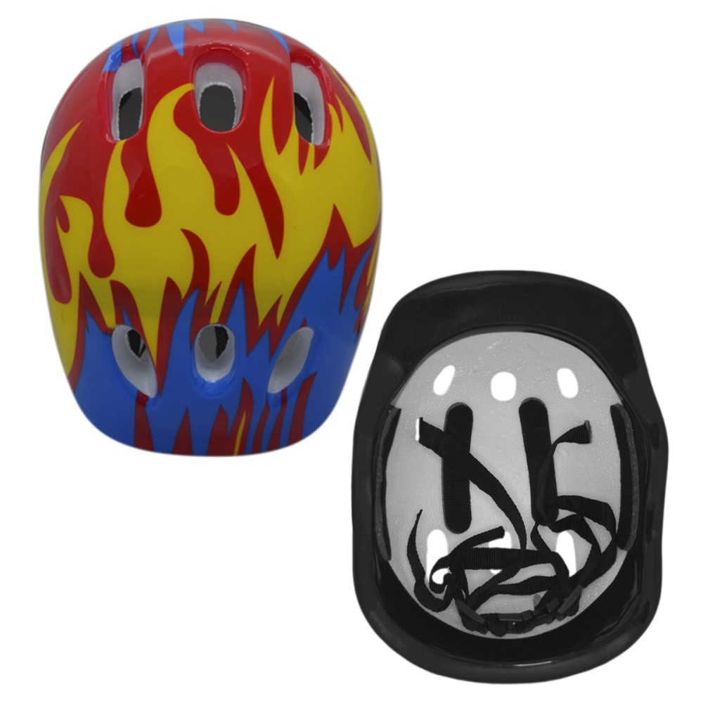 Capacete Ciclismo Infantil Kids HY-148 New Flame Verm/Am/Az Capacete Ciclismo Infantil Kids HY-148 New Flame Verm/Am/Az