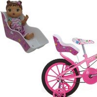 Cadeirinha Boneca Alive Bicicleta Infantil Traseira Baby Cor
