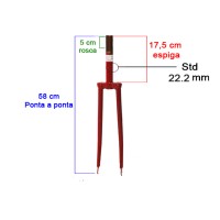 Garfo 27 C-10 Longo Antigo Vermelho