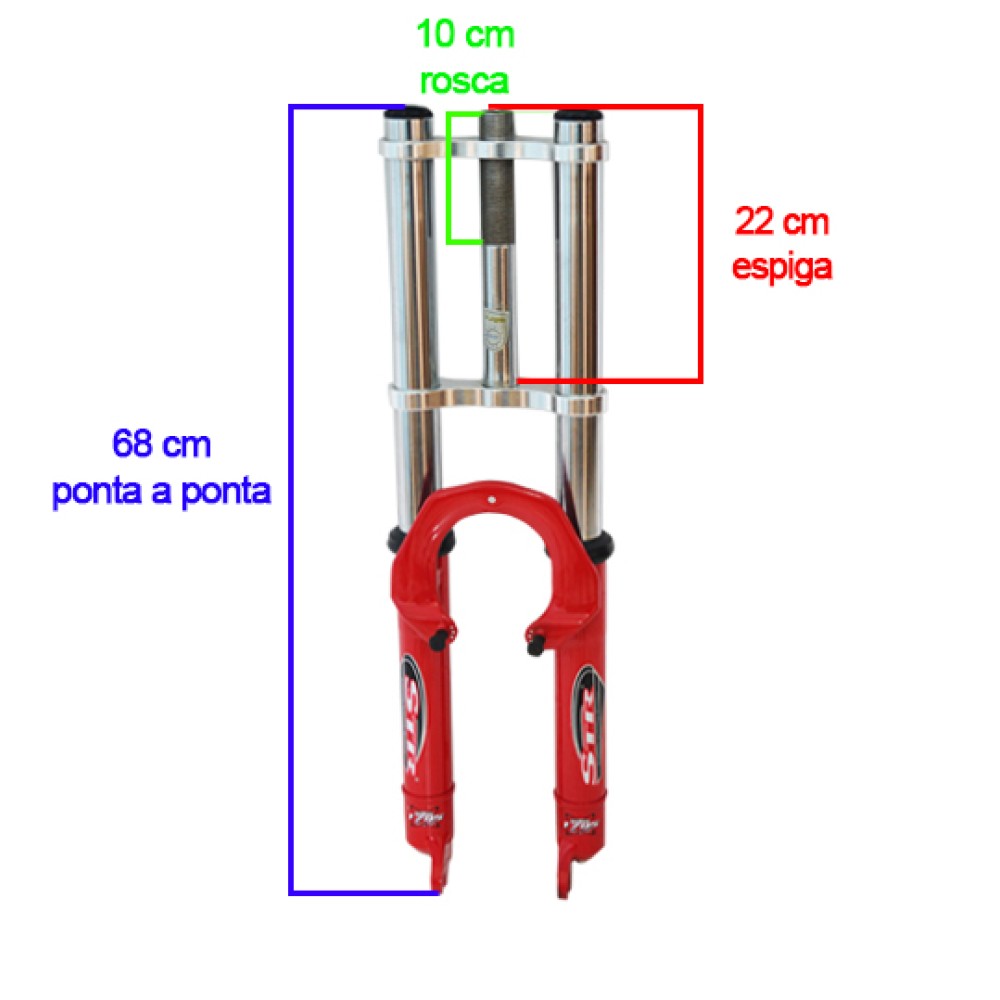 Garfo 26 Mtb Suspensao DH STR 1795 Aco Big Gordo 25mm Vermelho Garfo 26 Mtb Suspensao DH STR 1795 Aco Big Gordo 25mm Vermelho