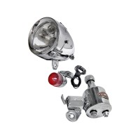 Farol Dínamo Lanterna Bike Retrô Redondo 12v x 6w Cromado