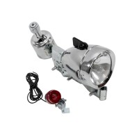 Farol Dínamo Lanterna Bike Retrô Redondo 12v x 6w Cromado