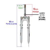 Garfo 26 Mtb Suspensao 325 Aco Std 21,1mm Branco