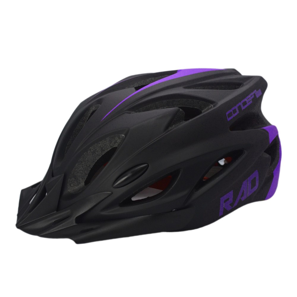 Capacete Ciclismo Adulto RAD7 Concept Led Preto Roxo Capacete Ciclismo Adulto RAD7 Concept Led Preto Roxo