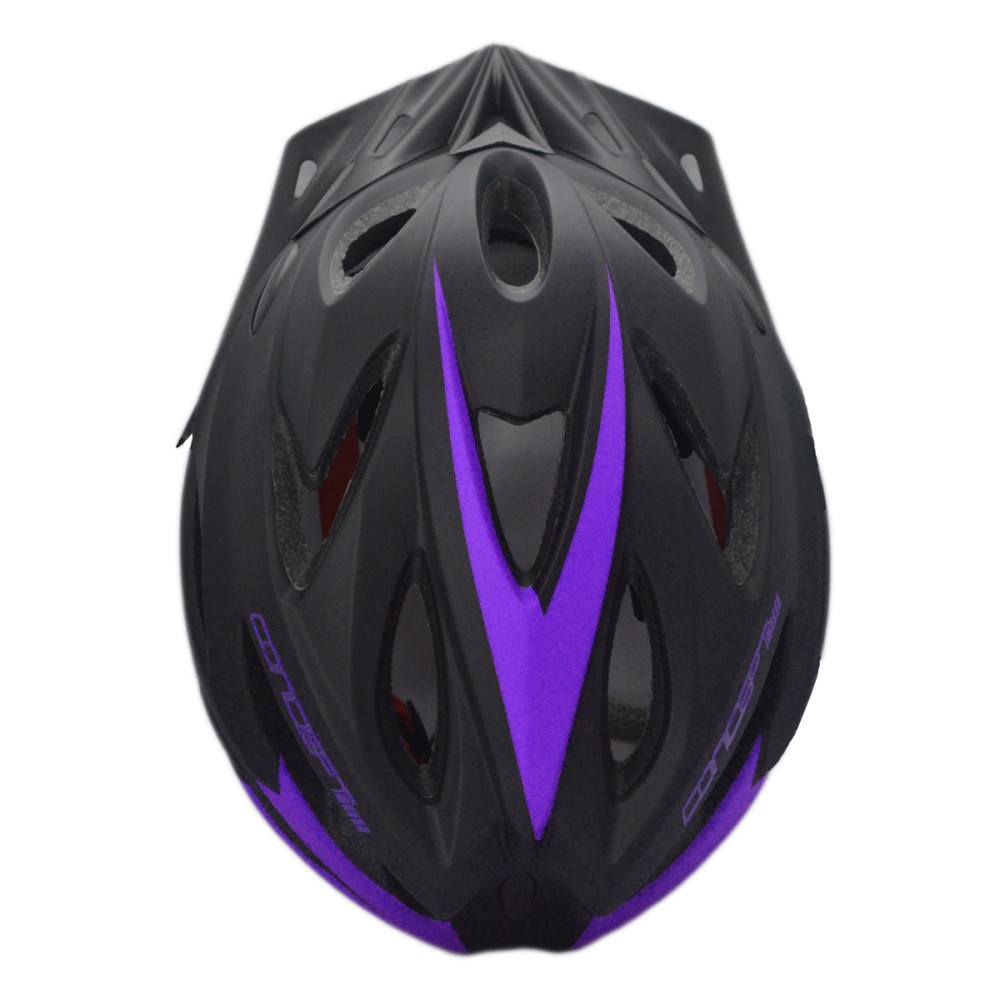 Capacete Ciclismo Adulto RAD7 Concept Led Preto Roxo Capacete Ciclismo Adulto RAD7 Concept Led Preto Roxo
