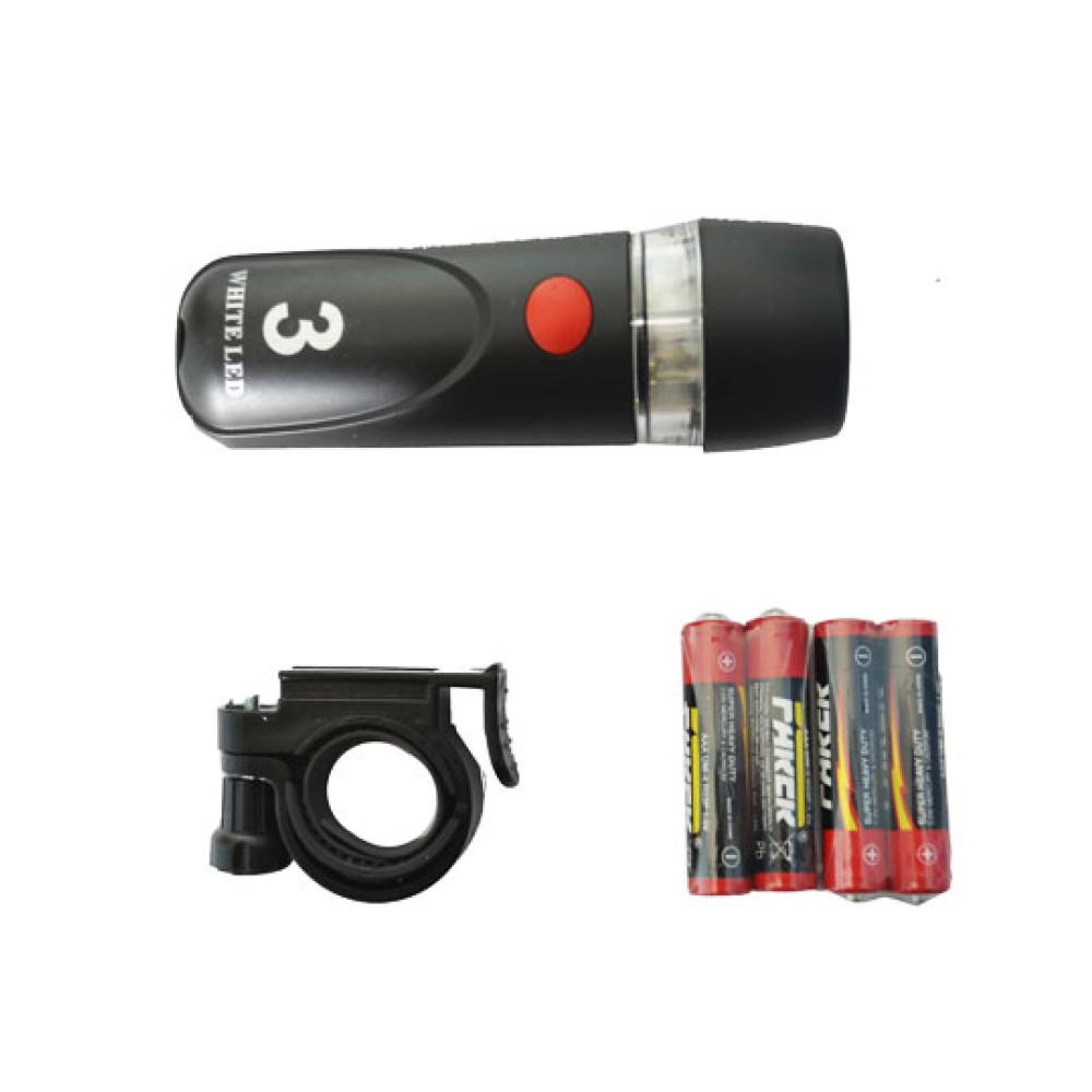 Farol Lanterna Bike 03 LED 2 Funcões JY-808-3 Preto