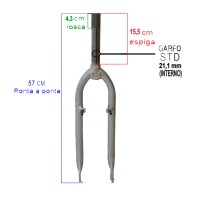 Garfo 26 Mtb Pino V-brake Std Prata