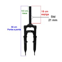 Garfo 20 Cross Suspensão 325 Aço Std 21,1mm Preto