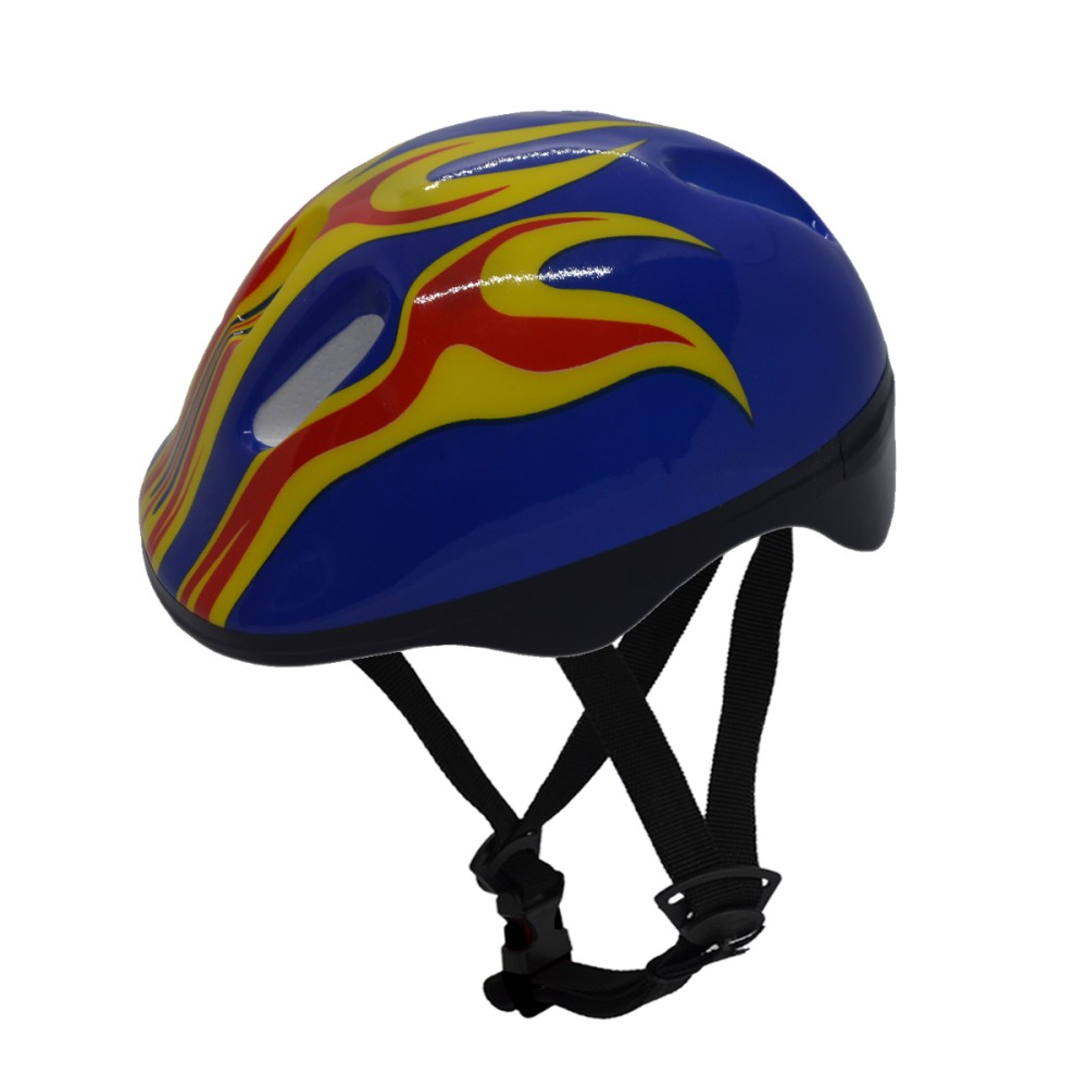 Capacete Ciclismo Infantil Kids Flame KB-10 C/ LED Azul Fire