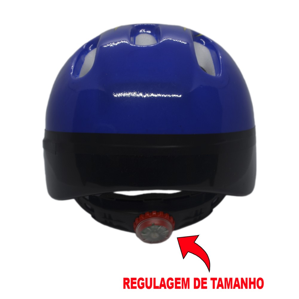 Capacete Ciclismo Infantil Kids Flame KB-10 C/ LED Azul Fire Capacete Ciclismo Infantil Kids Flame KB-10 C/ LED Azul Fire