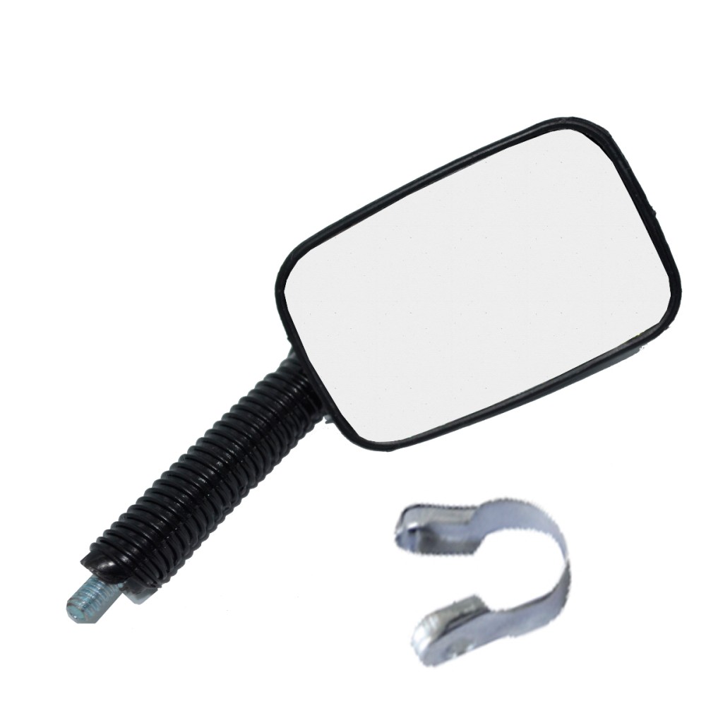 Espelho Retrovisor Quadrado Mini C/ Haste Preto