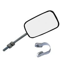 Espelho Retrovisor Quadrado Mini C/ Haste Preto