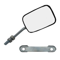 Espelho Retrovisor Quadrado Mini C/ Haste Preto