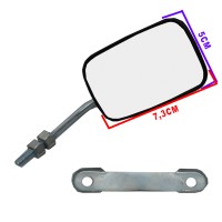 Espelho Retrovisor Quadrado Mini C/ Haste Preto